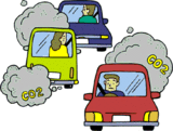 イラスト：自動車から排出されるCO2