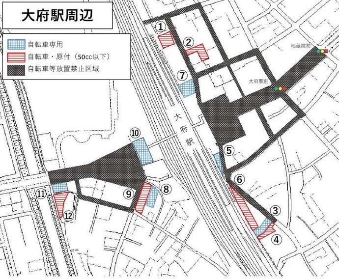 駐輪場位置図（大府駅周辺）