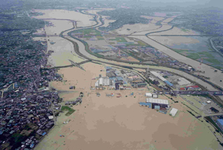 平成12年9月11日・12日横根町大猿尾より北一帯の浸水状況