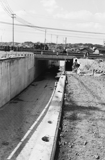 昭和49年の柊山地下道工事の様子