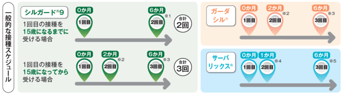 HPVワクチンの接種スケジュール