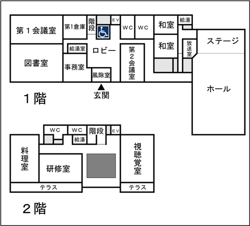 森岡公民館フロアガイド