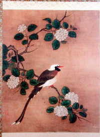 絹本花鳥図