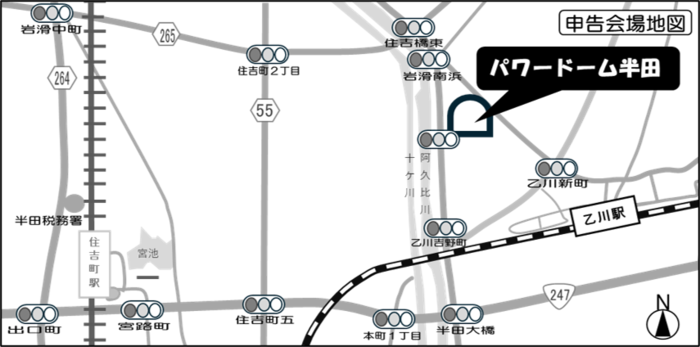 パワードーム半田の地図