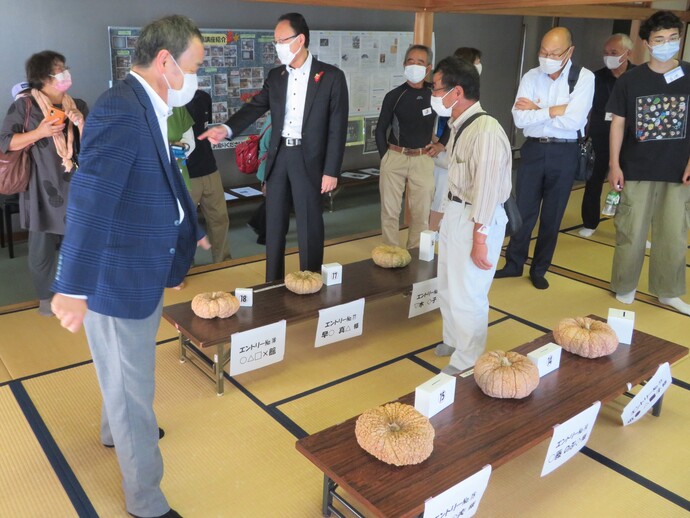 かぼちゃの投票会場での様子