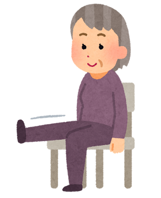 椅子を使った体操をする女性
