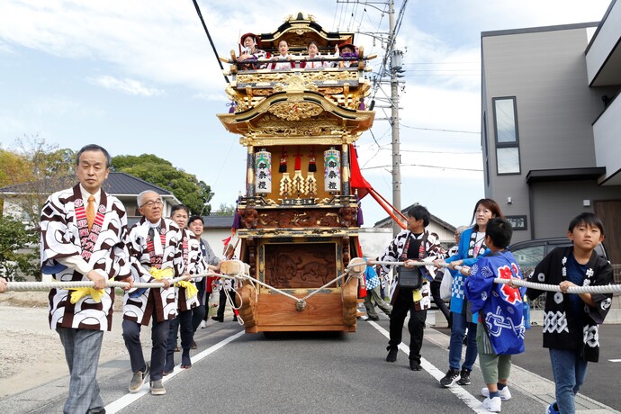 北尾力神車の曳きまわし