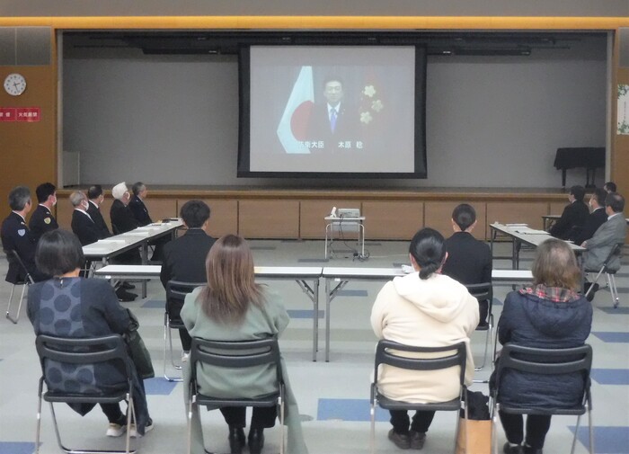 自衛隊入隊予定者激励会の様子