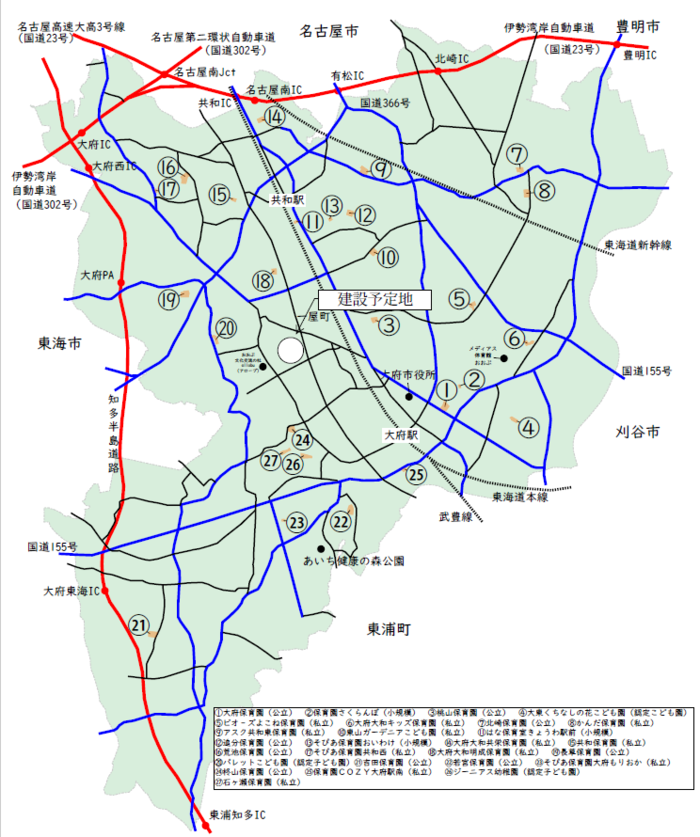 地図：運営事業者建設予定地