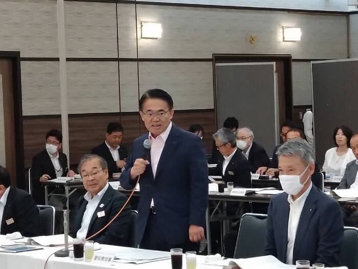 愛知県知事挨拶の様子