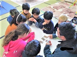 ボードゲームをしているところ