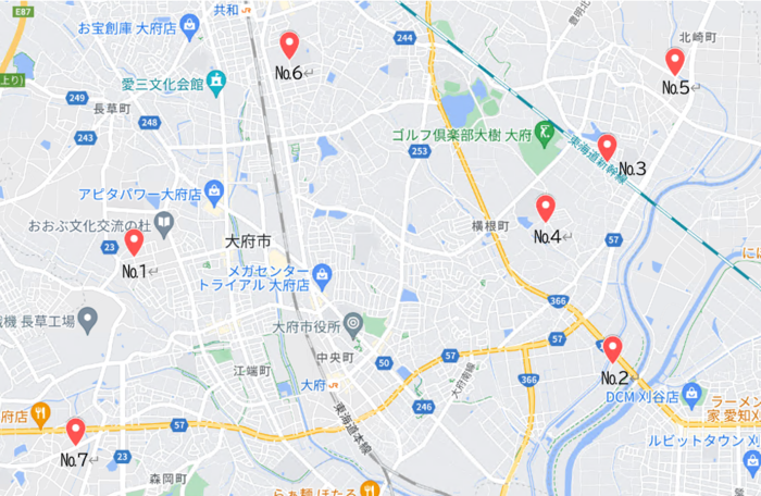 交通安全対策実施箇所位置図です。