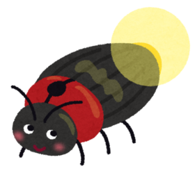 蛍が光るイラストです。