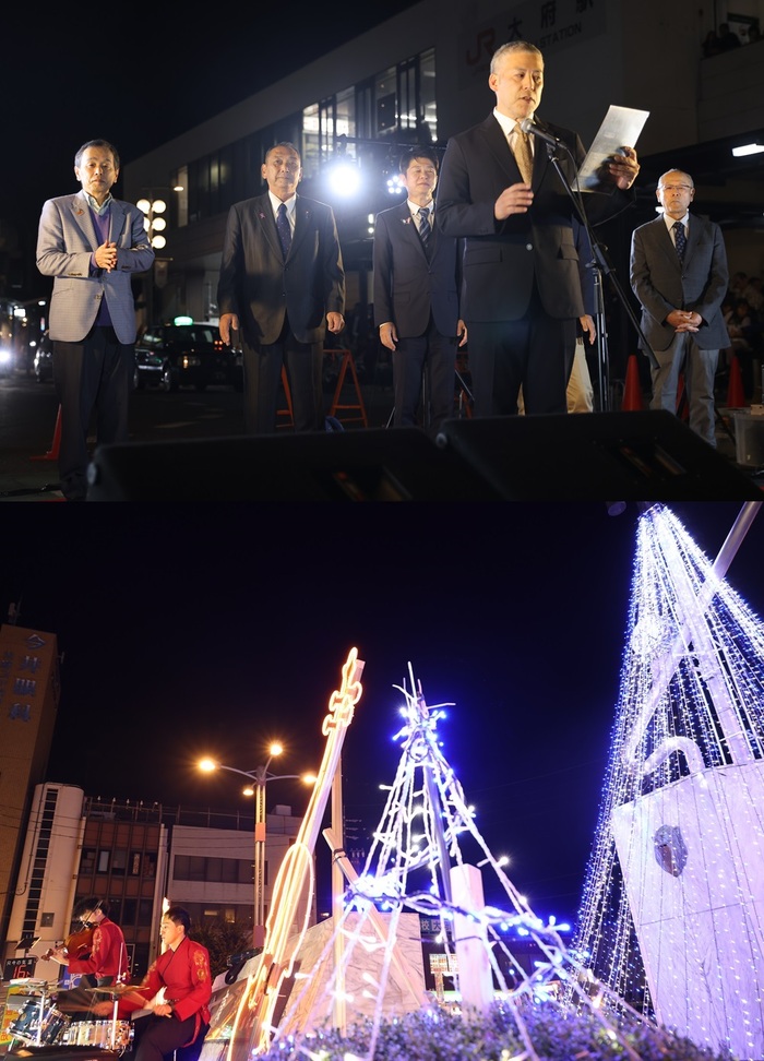 大府駅前イルミネーション点灯式の様子