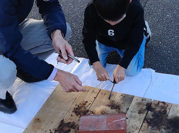 火おこしのようす