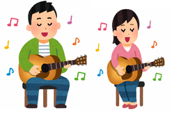 ギターを演奏する人のイラストです。