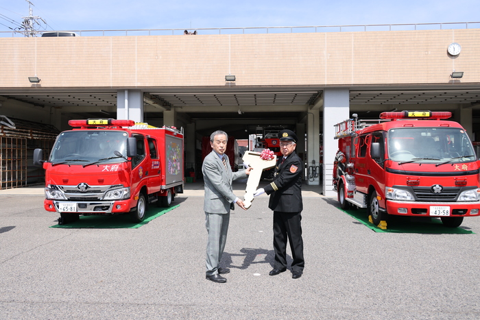 車両受入式の様子