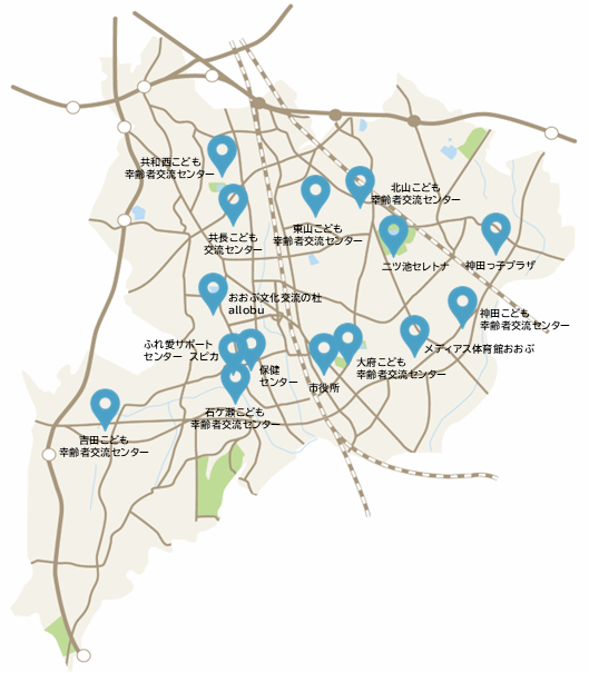 ウォーターサーバー設置場所地図