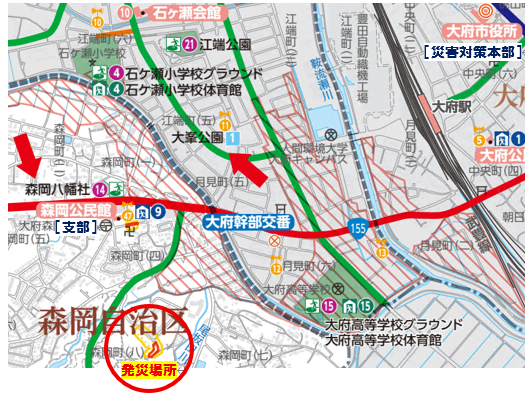 災害発生場所地図