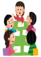 こども会議をしているイラスト