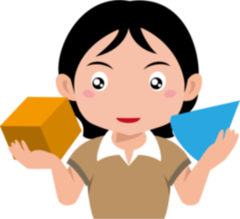 イラスト　図形とこども