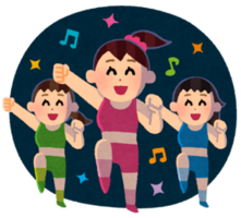 楽しくエクササイズダンスをする人々