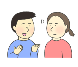 話をする男性と聴く女性